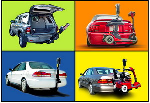 Santa Ana car suv rv van outside hitch class 3 wheelchair scooter carrier lifts